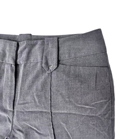 Larry Levine Cropped Dress Pants Women Size 8 Grey Pleated Stretch Rayon Trouser - Picture 4 of 10